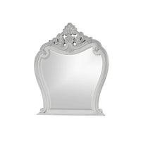 Api 45 x 50 Dresser Mirror, Beveled, Carved Crown Top, Mist Gray Finish - BM316143