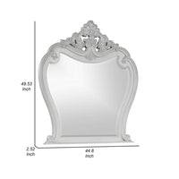 Api 45 x 50 Dresser Mirror, Beveled, Carved Crown Top, Mist Gray Finish - BM316143