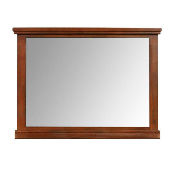 Lan 40 x 47 Dresser  Mirror, Rectangular Tempered Glass, Classic Brown - BM316147