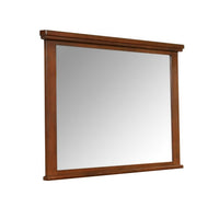 Lan 40 x 47 Dresser  Mirror, Rectangular Tempered Glass, Classic Brown - BM316147