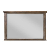 Lan 40 x 47 Dresser Mirror, Tempered Glass, Rectangular, Rustic Taupe - BM316148