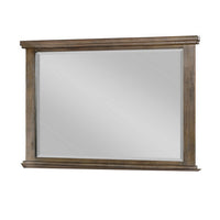 Lan 40 x 47 Dresser Mirror, Tempered Glass, Rectangular, Rustic Taupe - BM316148