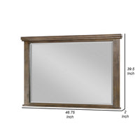 Lan 40 x 47 Dresser Mirror, Tempered Glass, Rectangular, Rustic Taupe - BM316148