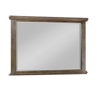 Lan 40 x 47 Dresser Mirror, Tempered Glass, Rectangular, Rustic Taupe - BM316148