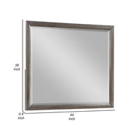 Wali 38 x 44 Dresser Mirror, Beveled, Rectangular Tempered Glass, Gray - BM316149