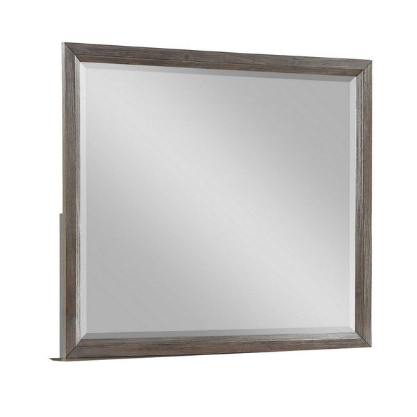 Wali 38 x 44 Dresser Mirror, Beveled, Rectangular Tempered Glass, Gray - BM316149