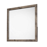 Ent 40 x 40 Dresser Mirror, Tempered Glass, Rectangular Frame, Greige - BM316150