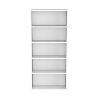 Myx 57 Inch Modern Bookcase, 5 Tier Storage Shelves, White Wood Finish - BM316215