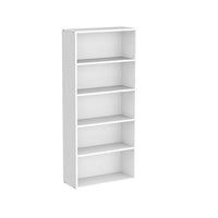 Myx 57 Inch Modern Bookcase, 5 Tier Storage Shelves, White Wood Finish - BM316215