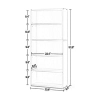 Myx 57 Inch Modern Bookcase, 5 Tier Storage Shelves, White Wood Finish - BM316215