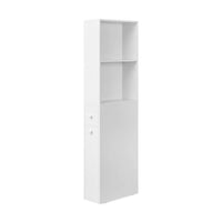 53 Inch Slim Bathroom Linen Cabinet, Open Shelves, Storage Drawers, White - BM316217