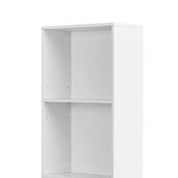 53 Inch Slim Bathroom Linen Cabinet, Open Shelves, Storage Drawers, White - BM316217