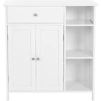 31 Inch Bathroom Linen or Kitchen Cabinet, Open Shelves Storage, White - BM316219