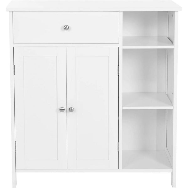 31 Inch Bathroom Linen or Kitchen Cabinet, Open Shelves Storage, White - BM316219