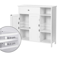 31 Inch Bathroom Linen or Kitchen Cabinet, Open Shelves Storage, White - BM316219