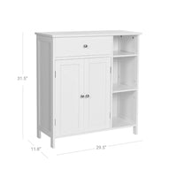 31 Inch Bathroom Linen or Kitchen Cabinet, Open Shelves Storage, White - BM316219