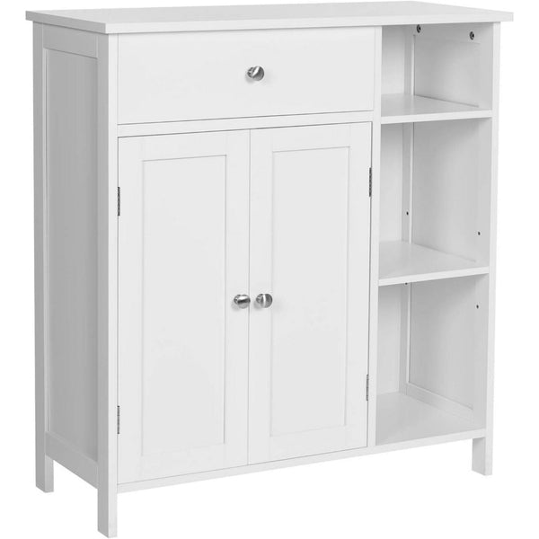 31 Inch Bathroom Linen or Kitchen Cabinet, Open Shelves Storage, White - BM316219