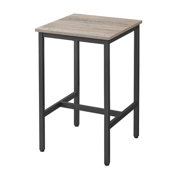 Gyn 35 Inch Counter Height Side Table, Gray Square Wood Top, Black Steel - BM316224