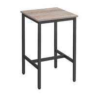 Gyn 35 Inch Counter Height Side Table, Gray Square Wood Top, Black Steel - BM316224