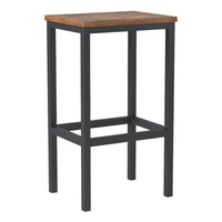 Gyn 26 Inch Counter Height Stool Set of 2, Brown Wood Seat, Black Steel - BM316226