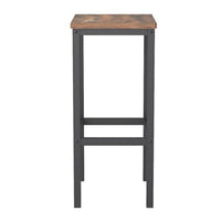 Gyn 26 Inch Counter Height Stool Set of 2, Brown Wood Seat, Black Steel - BM316226