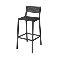 Mexy 25 Inch Counter Stool Chair Set of 2, Panel Back, Square Seat, Black - BM316231