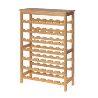 37 Inch Wine Rack, 7 Tier Display Storage Shelves, Natural Brown Finish - BM316250