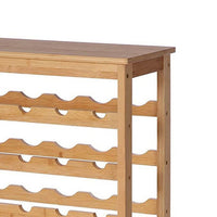 37 Inch Wine Rack, 7 Tier Display Storage Shelves, Natural Brown Finish - BM316250