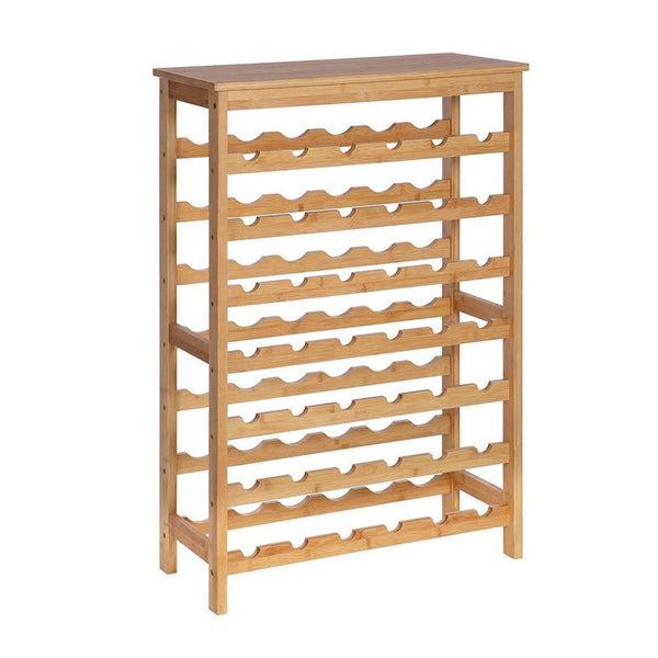 37 Inch Wine Rack, 7 Tier Display Storage Shelves, Natural Brown Finish - BM316250