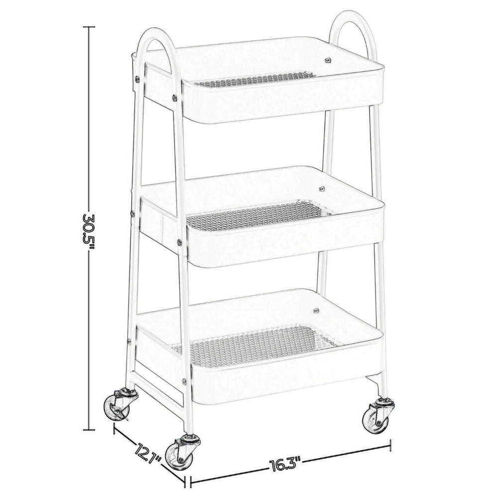 Navi 31 Inch Rolling Cart on Caster Wheels for Home, Office, Storage - BM316256