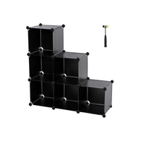 Coki 38 Inch Storage Closet Organizer, 6 Cube Cubbie Shelves, Black Finish - BM316258