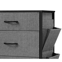 Savi 42 Inch Small Space Dresser, 8 Fabric Drawers with Side Pockets, Gray - BM316267