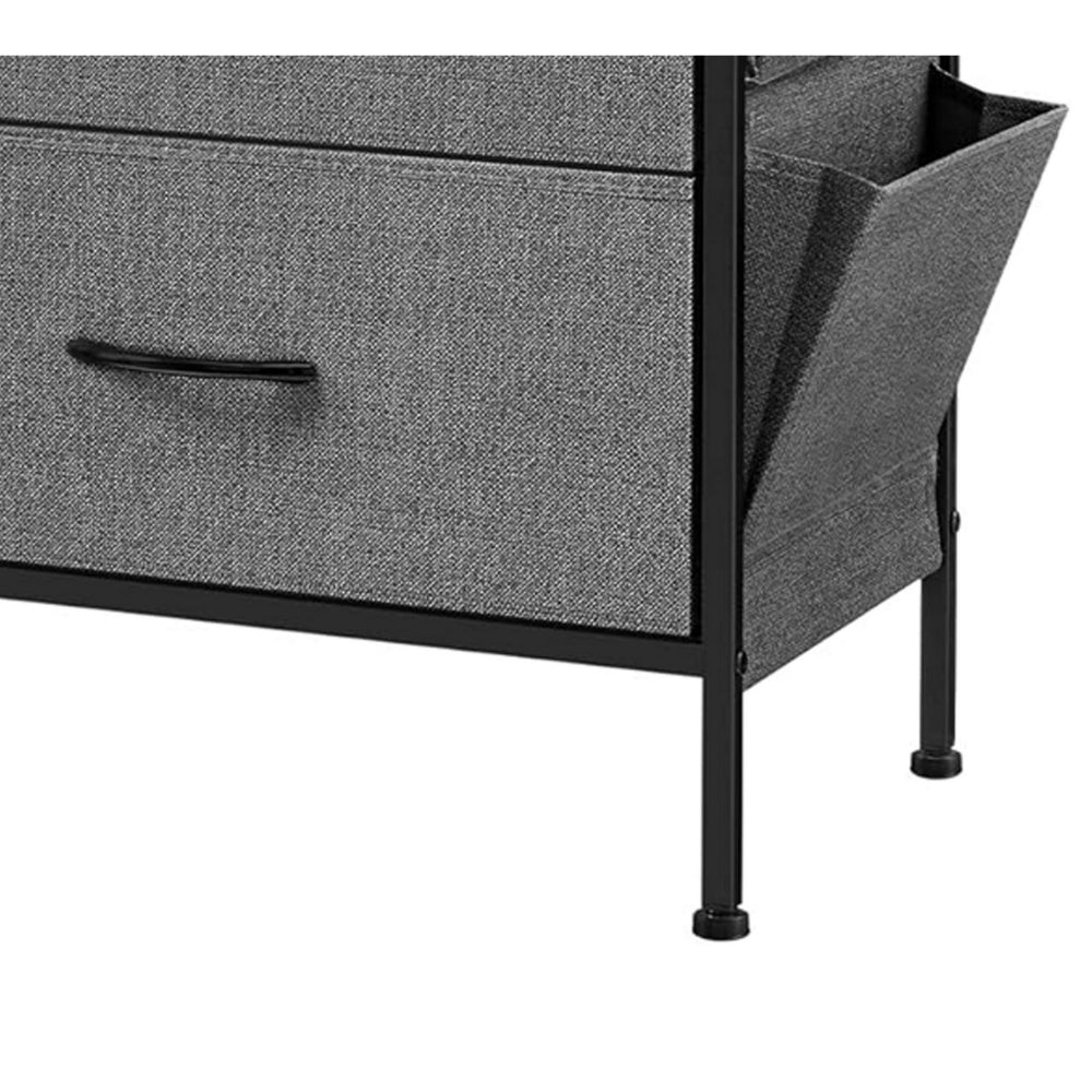 Savi 42 Inch Small Space Dresser, 8 Fabric Drawers with Side Pockets, Gray - BM316267