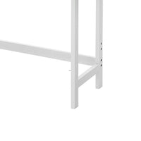 Vali 64 Inch Over Toilet Rack, 3 Slatted Style Shelves, White Bamboo Frame - BM316269