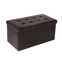 Zok 30 Inch Folding Storage Ottoman Bench, Tufted, Removable Top, Black - BM316276