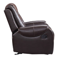 Istro 39 Inch Manual Recliner Chair, Gliding, 2 Tone Brown Faux Leather - BM316338