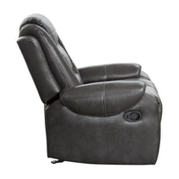 Istro 39 Inch Glider Manual Recliner Chair, 2 Tone Gray Faux Leather - BM316341