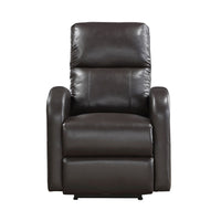 Rica 38 Inch Power Recliner Chair, Plush Brown Faux Leather, Foam Cushions - BM316344