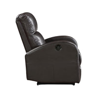 Rica 38 Inch Power Recliner Chair, Plush Gray Faux Leather, Foam Cushions - BM316345