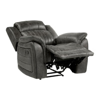 Bento 38 Inch Manual Recliner Chair, Tab Pull, Brownish Gray Microfiber - BM316346