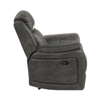 Bento 38 Inch Manual Recliner Chair, Tab Pull, Brownish Gray Microfiber - BM316346