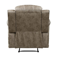 Bento 38 Inch Manual Recliner Chair, Tab Pull, Sandy Brown Microfiber - BM316348