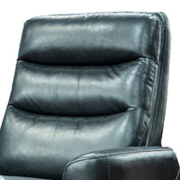 Aki 36 Inch Swivel Manual Recliner Chair, Luxury Plush Black Faux Leather - BM316468