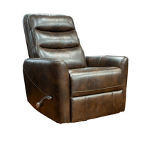 Aki 36 Inch Swivel Manual Recliner Chair, Luxury Plush Brown Faux Leather - BM316469