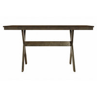 Dow 59 Inch Dining Table, Farmhouse Style Cross Base, Dark Brown Wood - BM316481