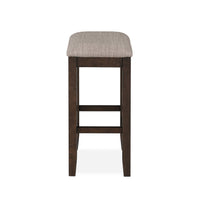 Ruth 25 Inch Counter Height Stool Set of 2, Beige Polyester Padded, Brown - BM316497