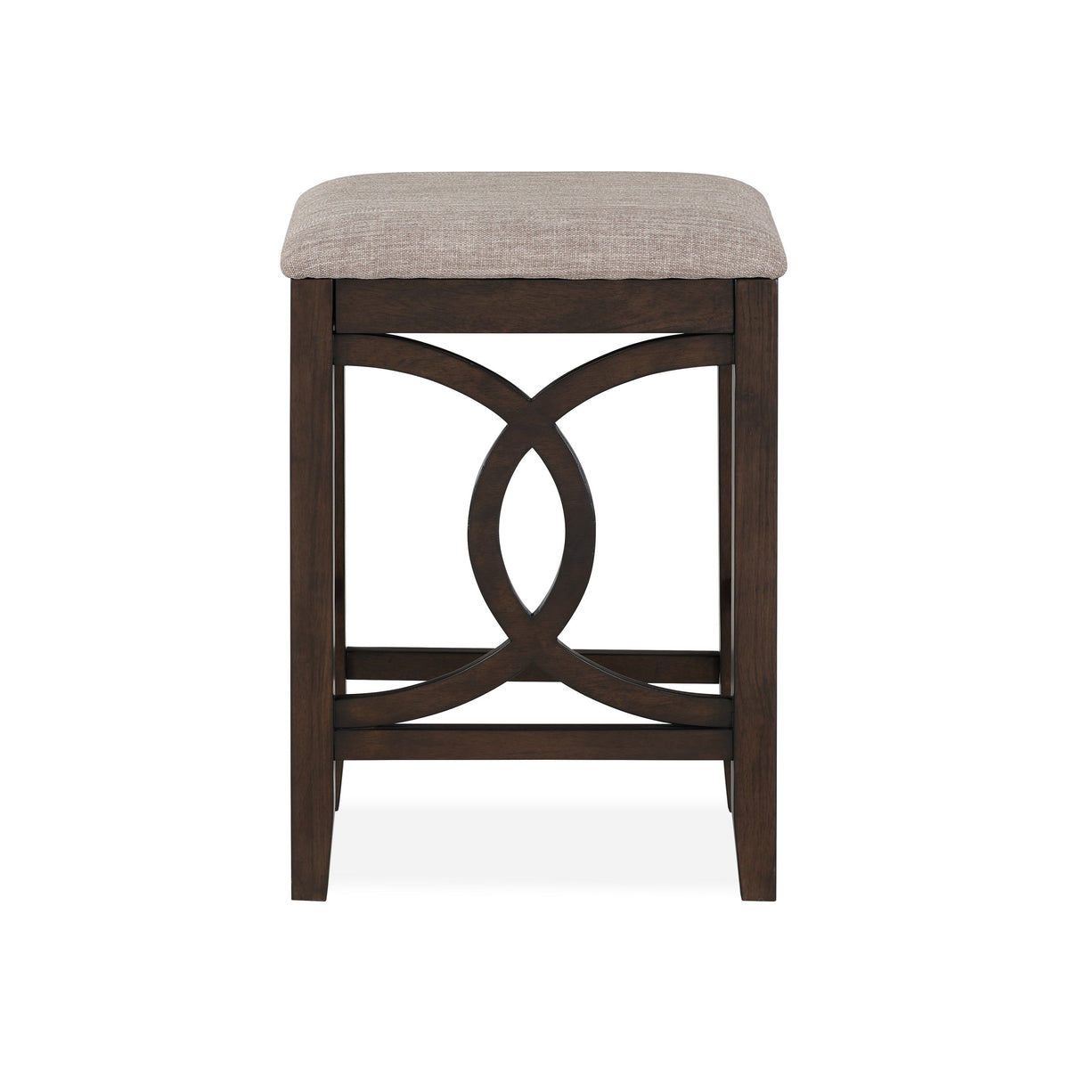 Ruth 25 Inch Counter Height Stool Set of 2, Beige Polyester Padded, Brown - BM316497