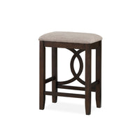 Ruth 25 Inch Counter Height Stool Set of 2, Beige Polyester Padded, Brown - BM316497