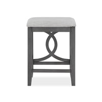 Ruth 25 Inch Counter Height Stool Set of 2, Beige Polyester Padded, Gray - BM316498