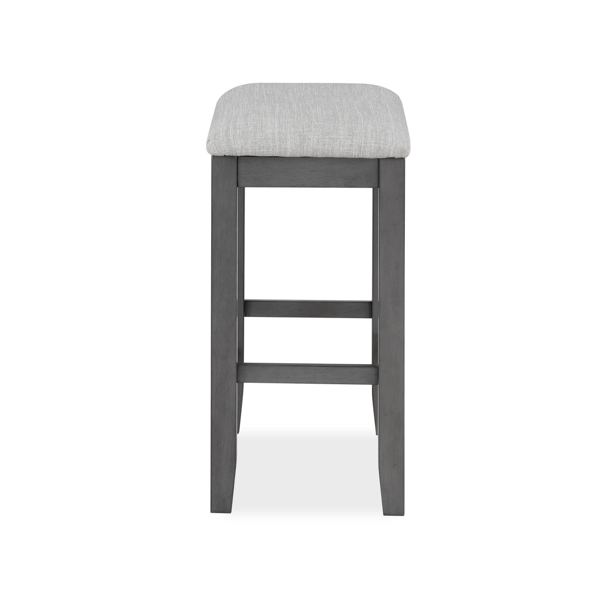 Ruth 25 Inch Counter Height Stool Set of 2, Beige Polyester Padded, Gray - BM316498